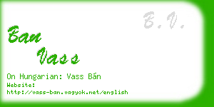 ban vass business card
